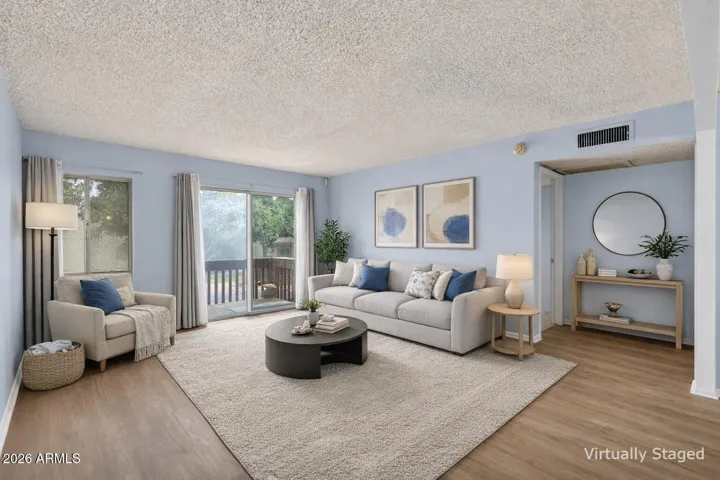 Virtually staged living room
