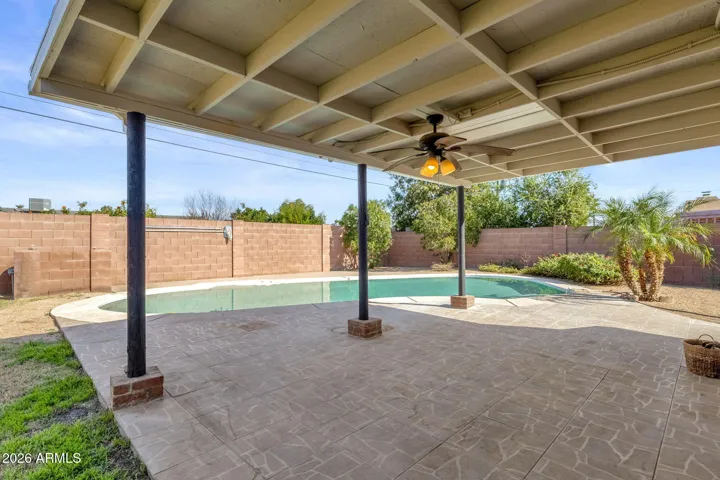 Plenty of shaded space to relax by the pool