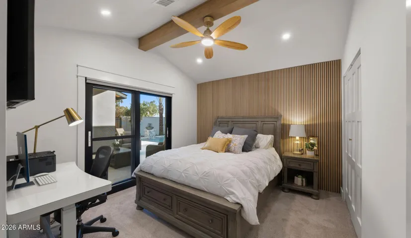 Bedroom three walk out to pool