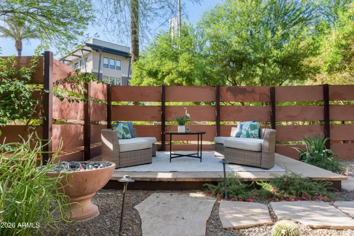 Northwest corner of patio