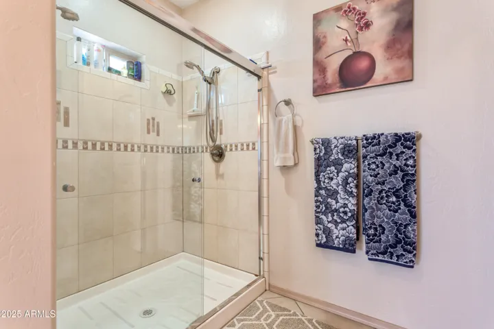 Large separate shower with dual shower heads