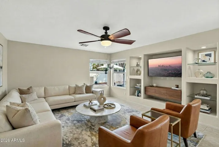 Virtual staged living room
