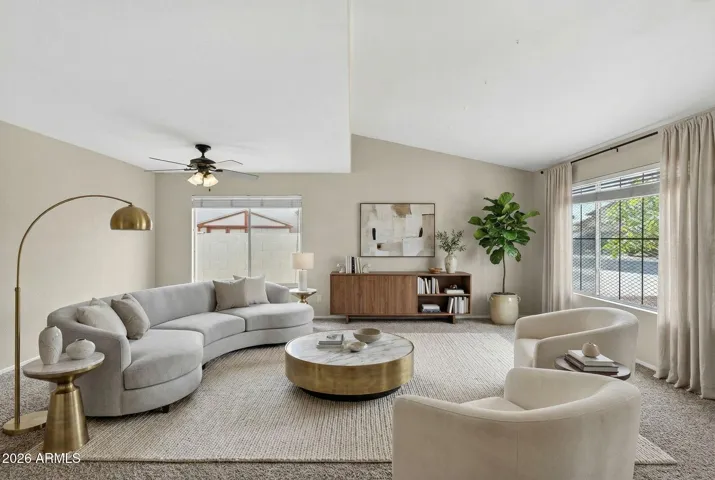 Virtual staging in front room
