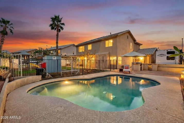 Twilight Pool/Backyard View