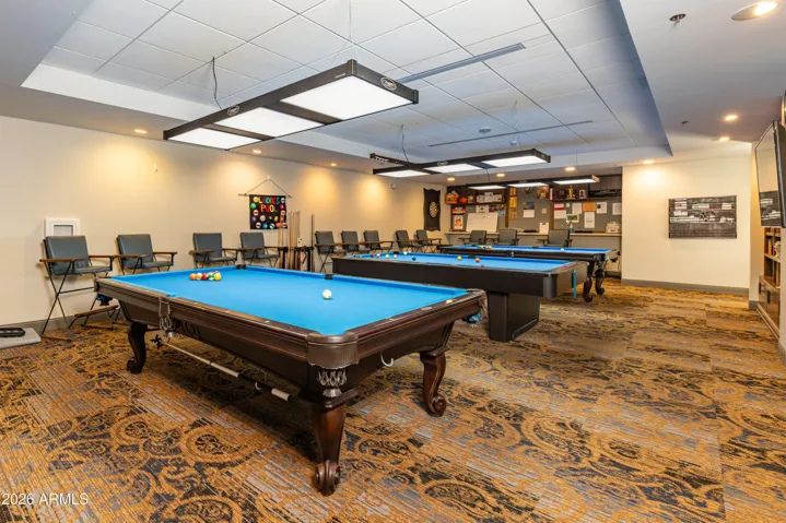 Community billiards lounge area