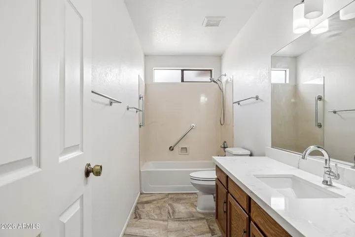 Guest Bath with upgraded hard surface counters