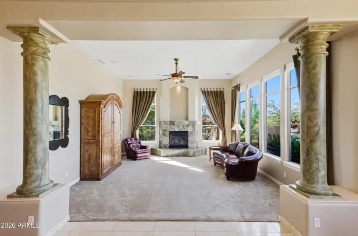 Family Room Featuring a Gas Fireplace