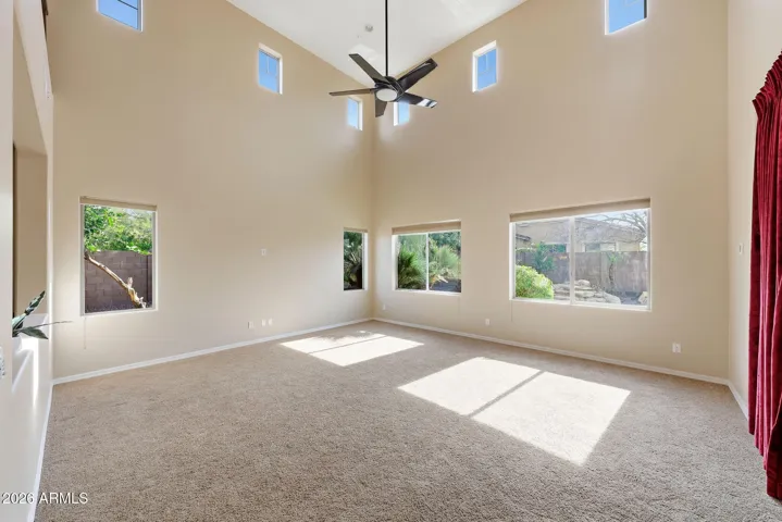Living area with Cathederal ceilings