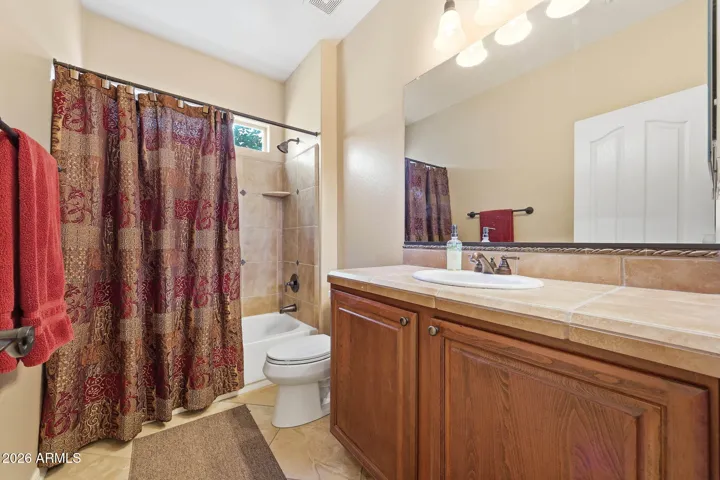 Full downstairs bath with tiled shower