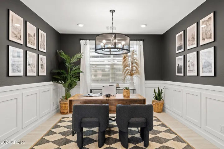 Photos of model home, options may vary. Library space perfect for an office, chic seating area, or formal dining room!