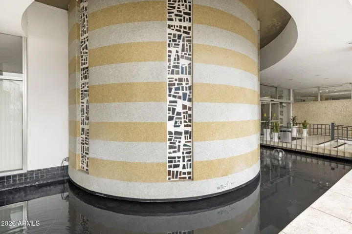 Signature mid-century tile work highlighting the building’s design heritage.