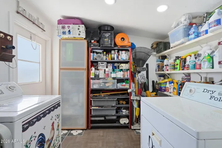Indoor laundry / storage room.