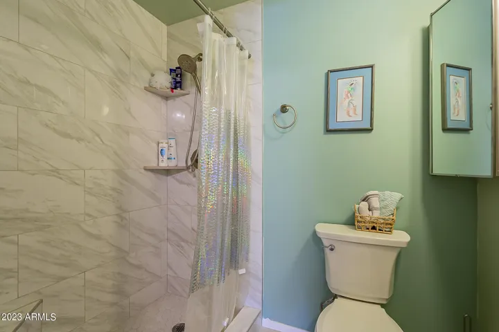 Primary Bath with updated tiled shower