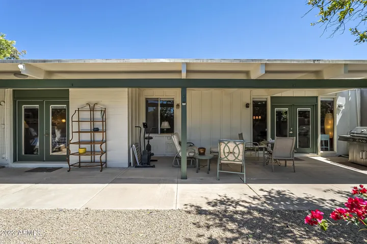 Rear covered patio and Gas Grill included