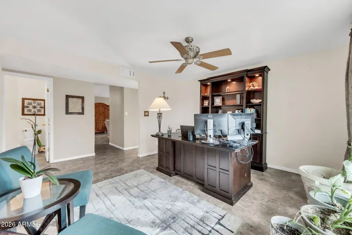 Living room used as office