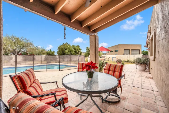 Backyard main covered patio