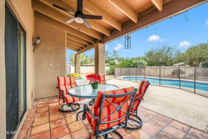 Backyard and pool with removable fence
