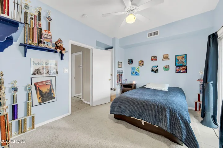 Upstairs bedroom #3 with walk-in closet and balcony