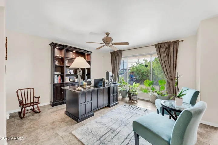 Living room used as office