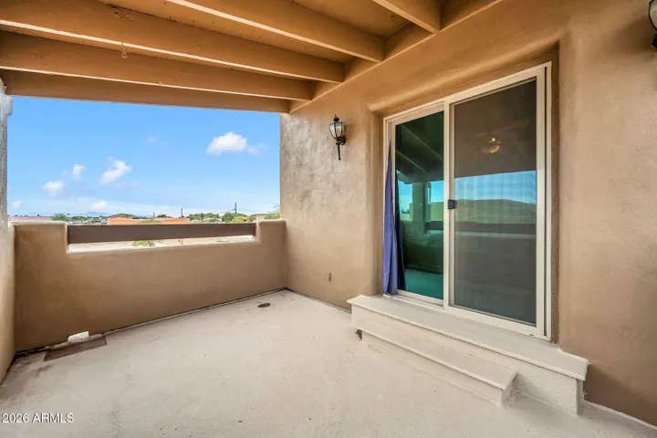 Balcony off upstairs primary bedroom