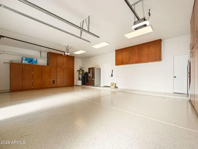 Attached 3 car garage with Epoxy floors