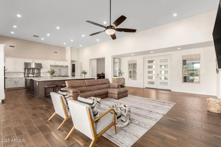 Living room and kitchen