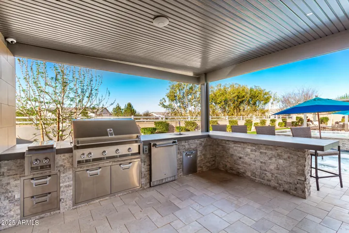 BBQ area with bar for seating