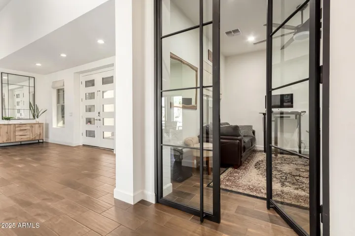 Iron door office entry