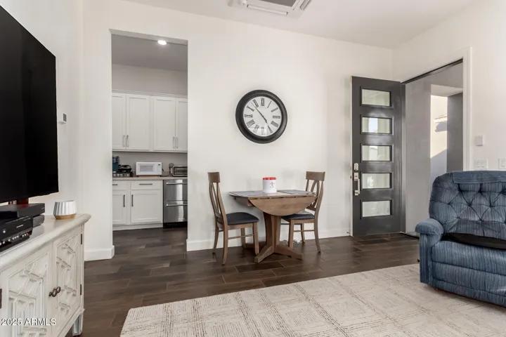 Casita living room and kitchenette area