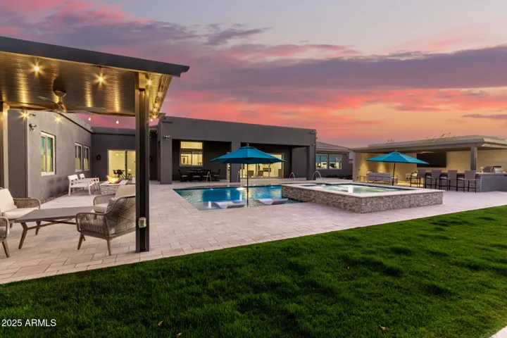 Backyard oasis with pergola
