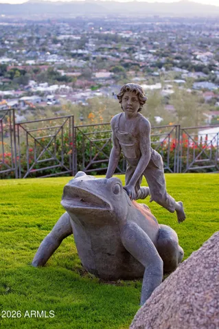 These precious sculptures add a whimsical feel to an already magical property