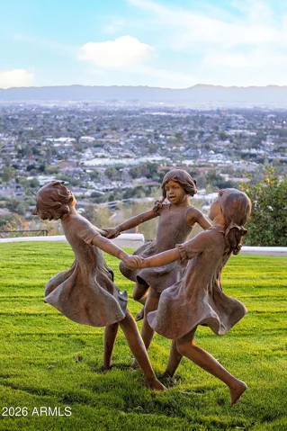Strategically placed statues add to the fairy tale feel here