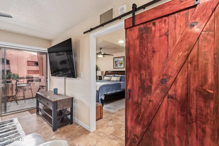 Custom barn door to master