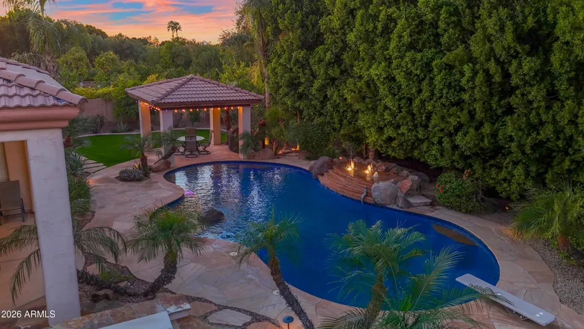 Twilight Aerial View Pool