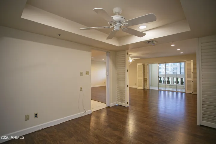 Use this area off kitchen for a dining alcove, office/den, guest area - it has shutters that can completely close it off to form a guest bedroom