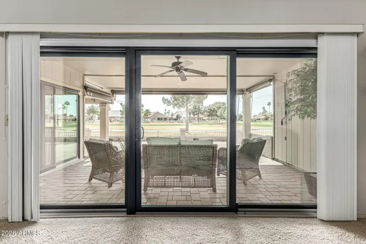 multi-sliding door to patio for fantastic golf course views