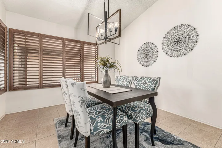 wood shutters and tile floors