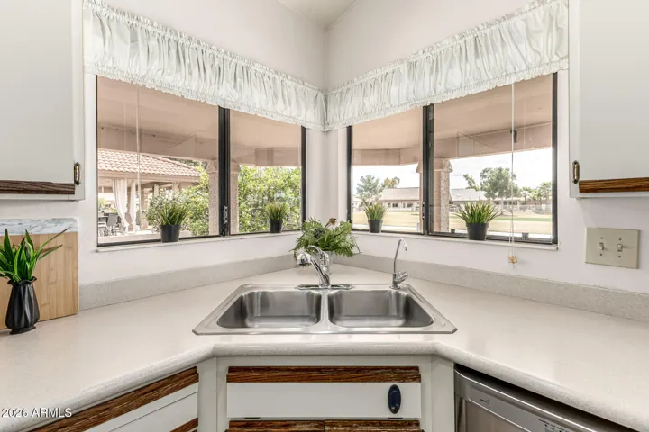 great view of the golf course from the kitchen