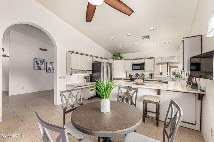 view of kitchen from breakfast nook