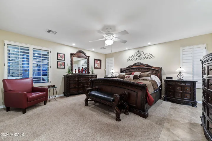 The very spacious primary bedroom!