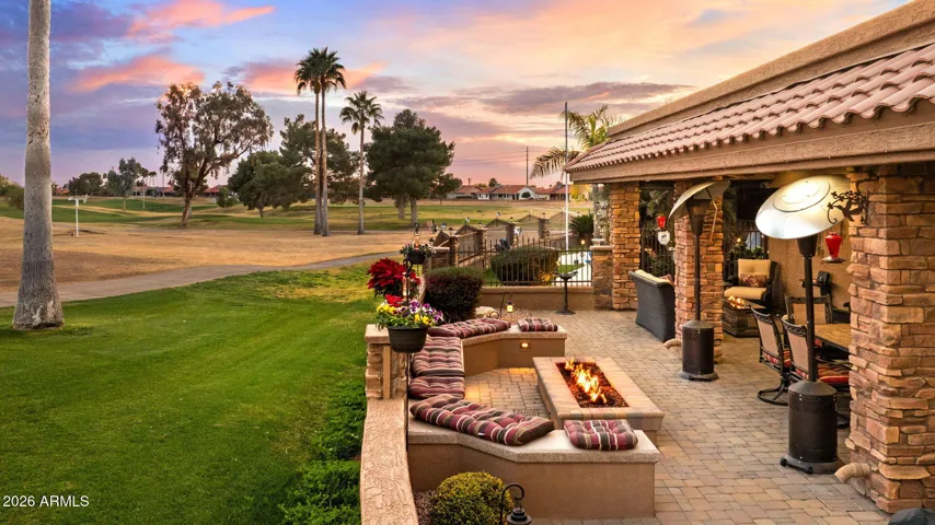 Back Patio with firepit and extra seating!