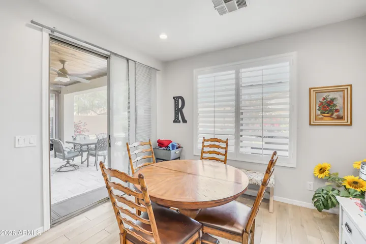 Eat in Kitchen with slider that goes out to back yard.