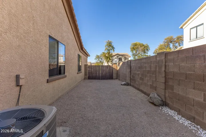 East side of the home