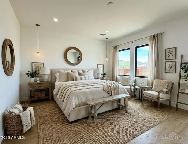 Primary Bedroom Staged