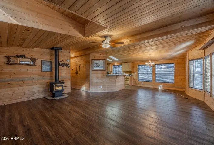 Spacious Great Room with Wood Burning Stove