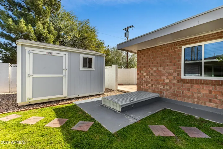 Basement Storage below Casita Plus Huge Outdoor Shed