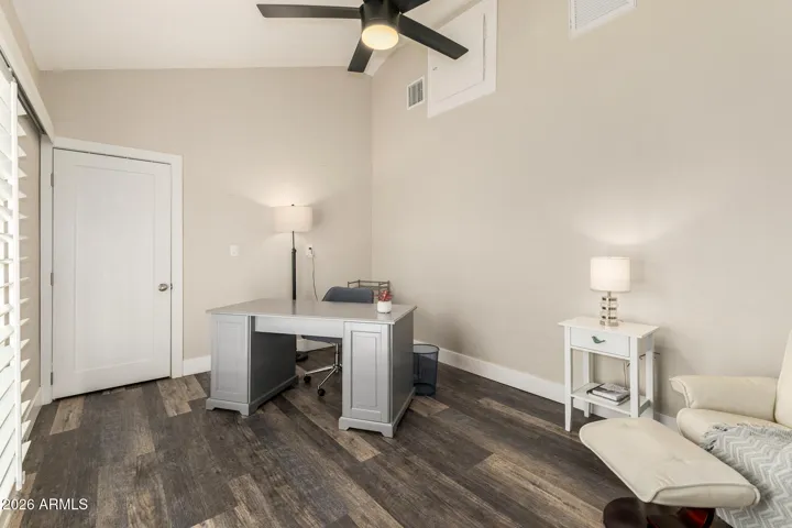 3rd Bedroom Staged as an Office w/ Separate Patio Exit
