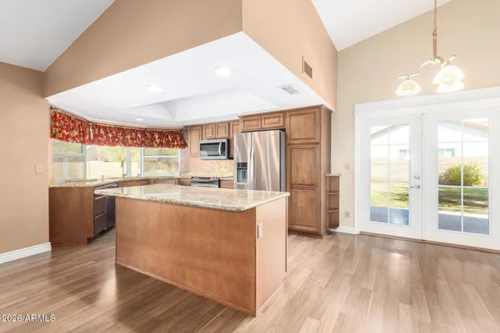 French doors from Kitchen