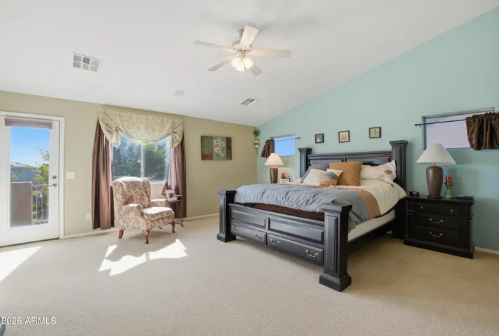 Master bedroom with private access to the private deck!