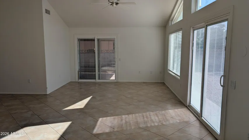 Sliding doors to screened in porch.